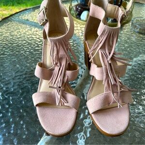 Sole Society Fringe Heel in Delilah Pink (size 10) worn once
